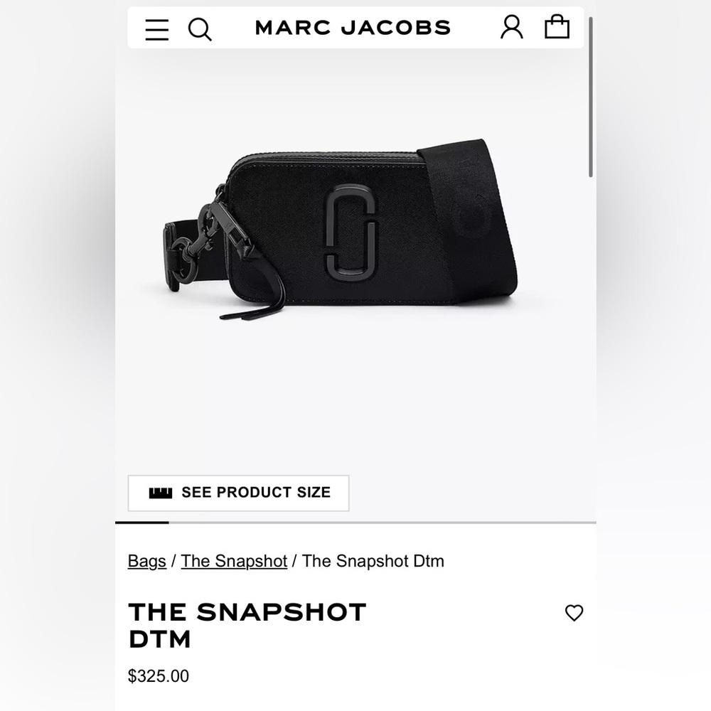 Marc Jacobs Black Snapshot DTM Crossbody
